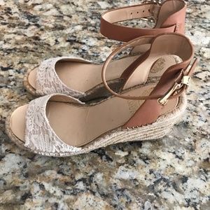 Lacey strap wedges